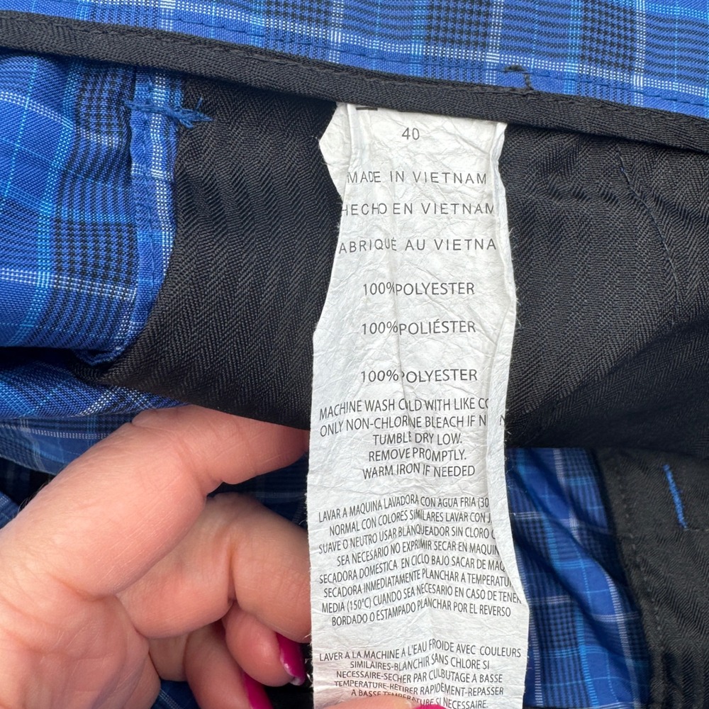 PGA Tour Mens Blue Plaid Golf Shorts Size 40 Flat Front Performance Activewear - Picture 5 of 5